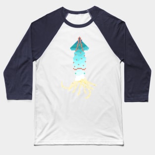 Modern Pixel Sea Squid Baseball T-Shirt